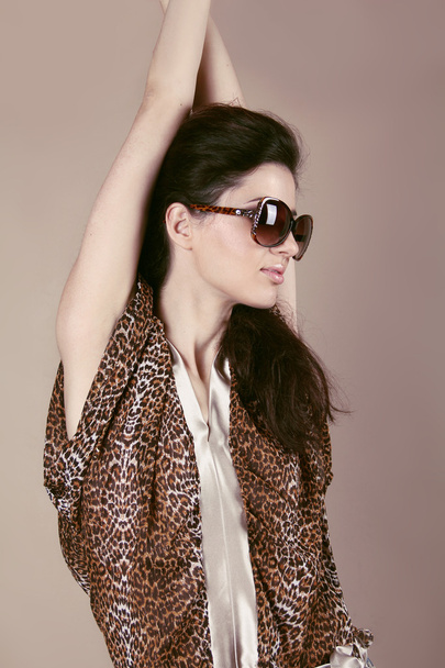 Fashion model woman in sun glasses, Vogue girl - Φωτογραφία, εικόνα