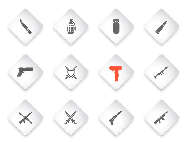 Weapon simply icons - Vector, Image
