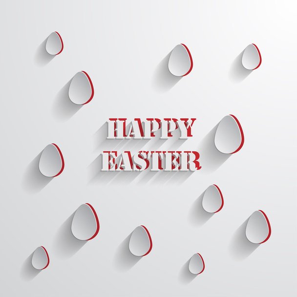 Húsvéti üdvözlőlap egy tojás alakú, szürke háttér - Vektor, kép