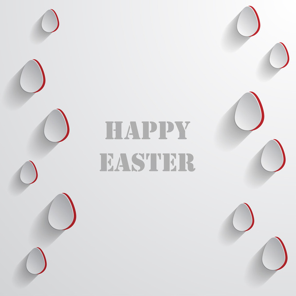 Easter card with egg-shape on a gray background - Vetor, Imagem