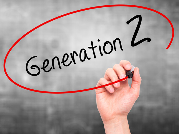 Man Hand writing Generation Z with black marker on visual screen - Photo, Image