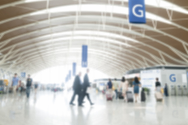 Blurred people in airport - Photo, Image