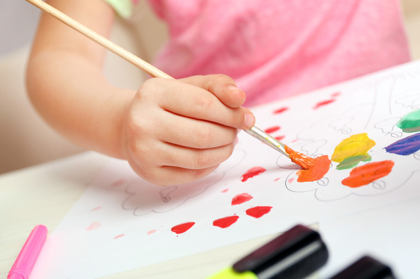 Child drawing closeup - Photo, Image