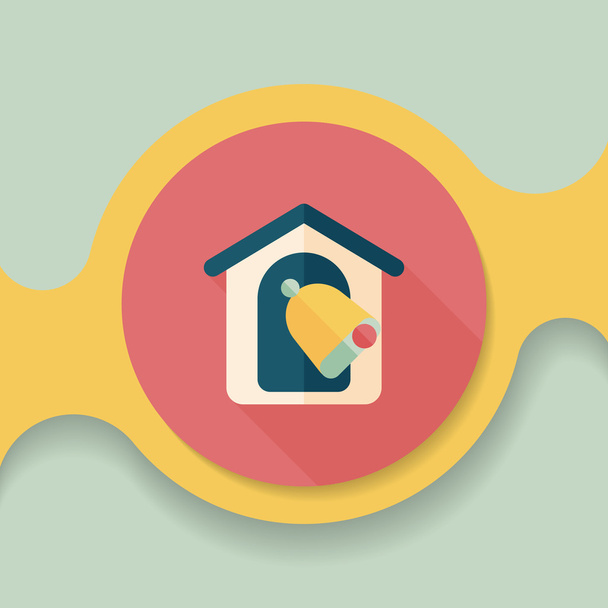 school bell flat icon with long shadow,eps10 - Vector, imagen