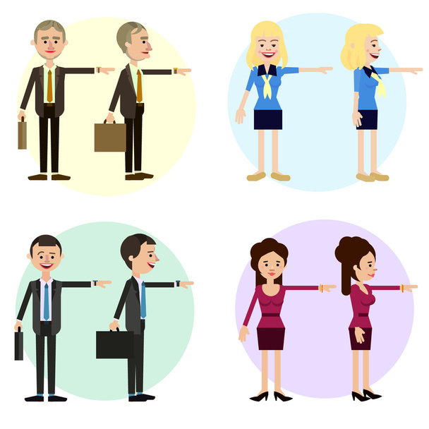Funny business characters of men and women. - Vector, Image