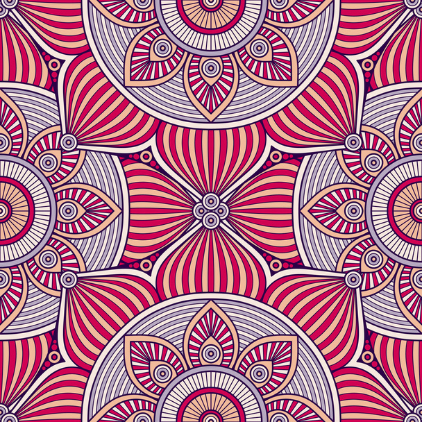 Ethnic floral seamless pattern - Vetor, Imagem