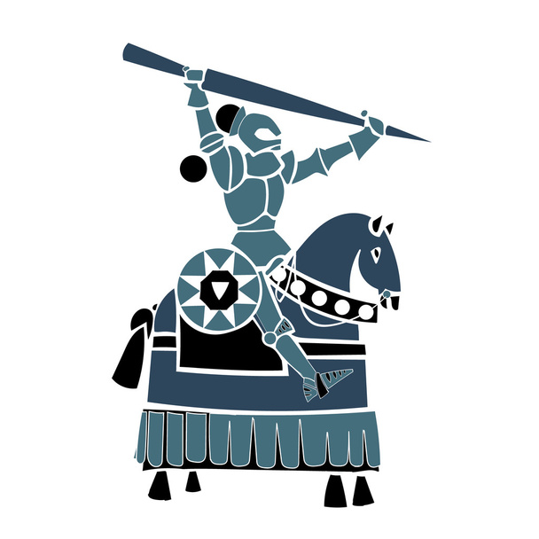 Синий конный рыцарь
 - Вектор,изображение