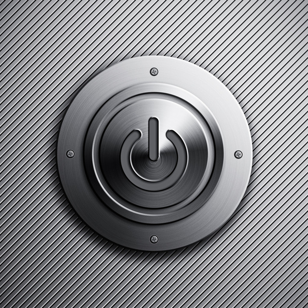Metal power button  - Foto, afbeelding