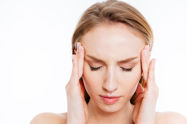 Young woman with headache - Photo, image