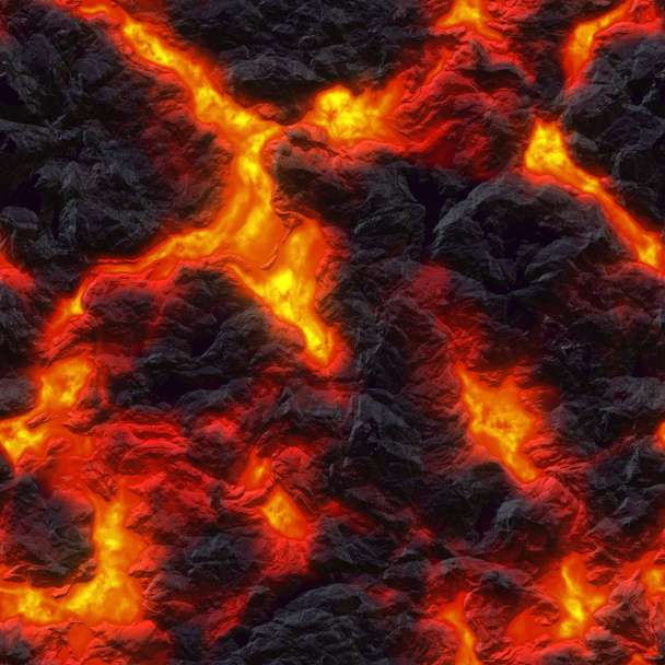 Seamless texture of molten lava. Hot magma background. A high re - Photo, Image