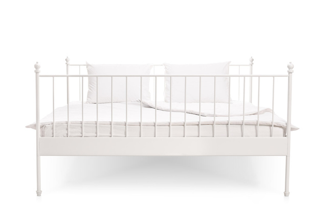 modern white bed - Φωτογραφία, εικόνα
