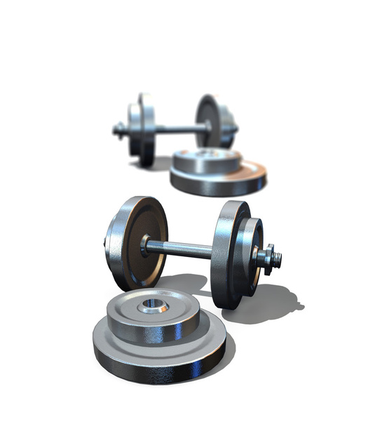 isolated dumbbells on white background - 3d render - Фото, зображення