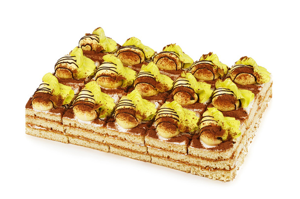 pastel de galletas decorado con frutas de crema
 - Foto, imagen