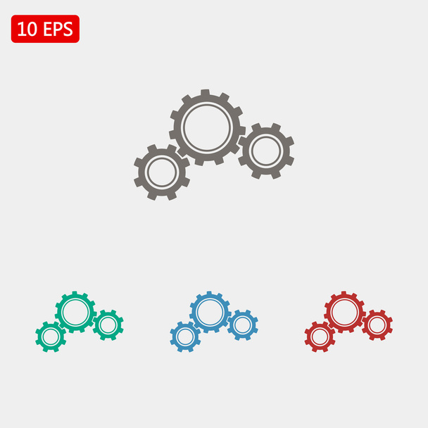 gears icon illustration. Flat design style - ベクター画像