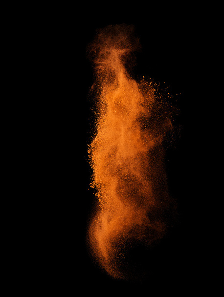 colorful powder splash isolated on black background - Fotó, kép