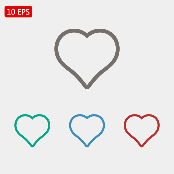 Heart icons set - Vector, Image