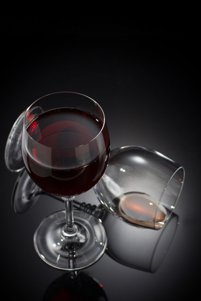 wine glass on black - Photo, Image