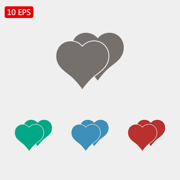 Heart sign icons set - Vektor, Bild