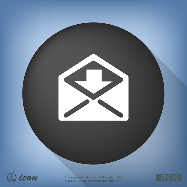 Mail flat design icon - Vector, Image
