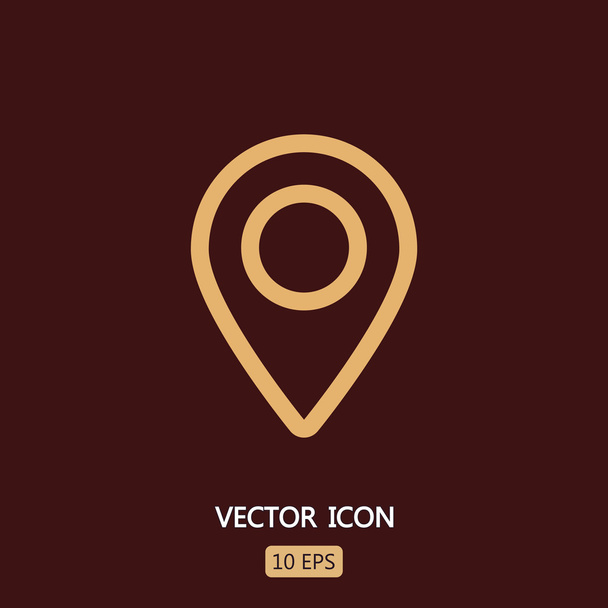 mapa puntero icono plano - Vector, Imagen