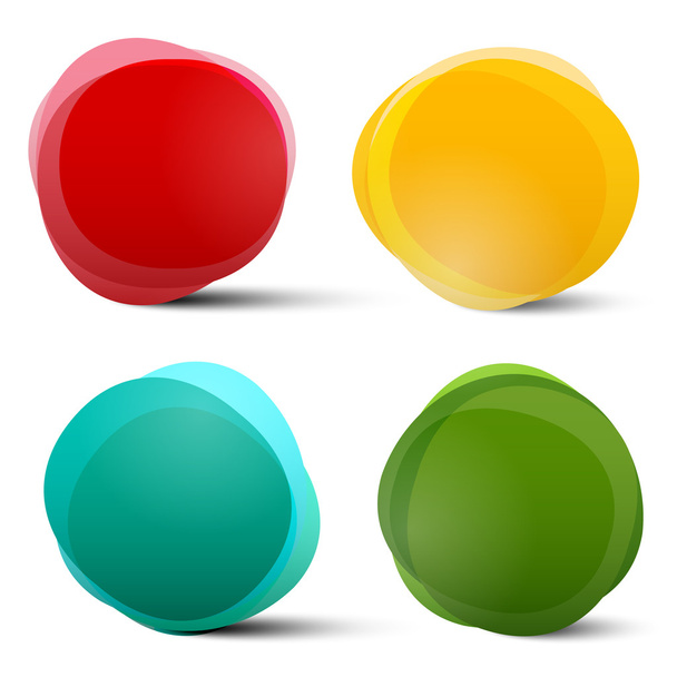 Astratto Cerchio vettoriale Rosso Arancione Blu e Verde Forme colorate Set isolato su sfondo bianco
 - Vettoriali, immagini