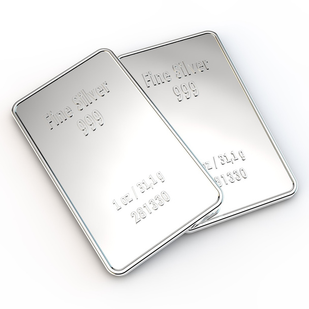 2 Mini Silver Bars - 1 ounce - Photo, Image
