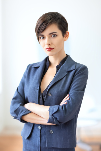 Portrait of young beautiful business woman - 写真・画像