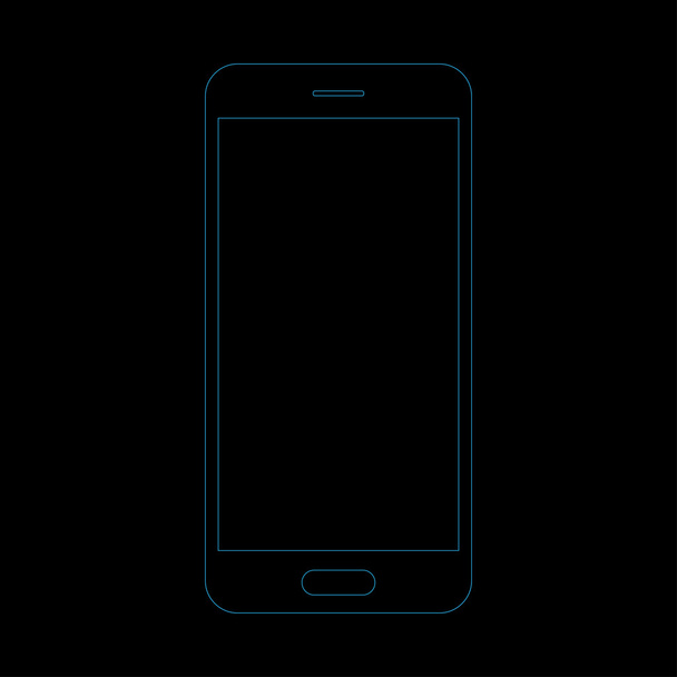 Синій світловий телефон на чорному тлі
 - Вектор, зображення
