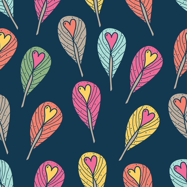 love feathers pattern - Vector, Image