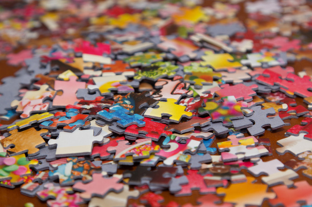 colorful puzzle on the desk - Photo, Image