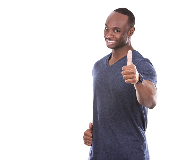thumbs up from handsome black man  - Foto, afbeelding