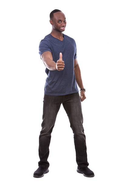 thumbs up from handsome black man  - Photo, image