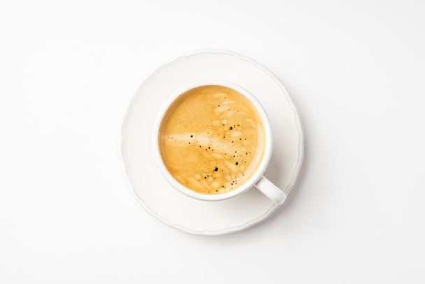 Egy fehér tábla kerámia csésze kávé - Fotó, kép