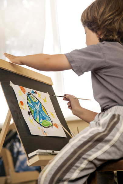 Children draw in home - Foto, Imagem