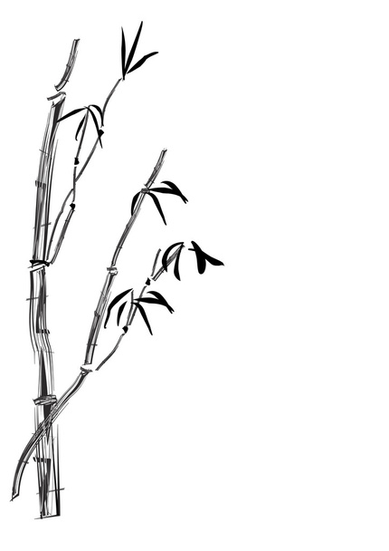 Sumi-e bamboo - Vector, Image