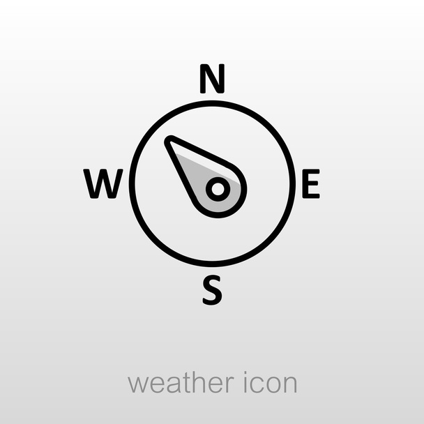 Windrose-Ikone. Meteorologie. Wetter  - Vektor, Bild