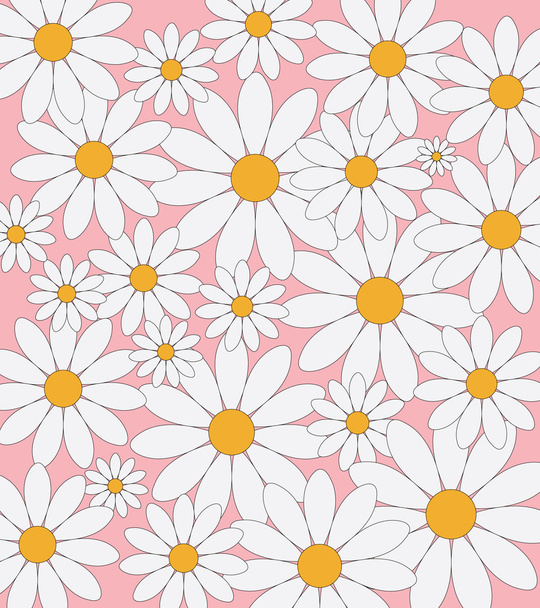 Μαργαρίτα μοτίβο σε ροζ φόντο - Διάνυσμα, εικόνα