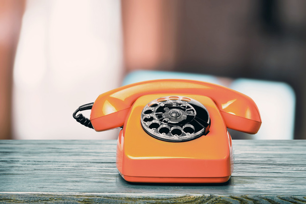 Vintage orange phone - Фото, зображення
