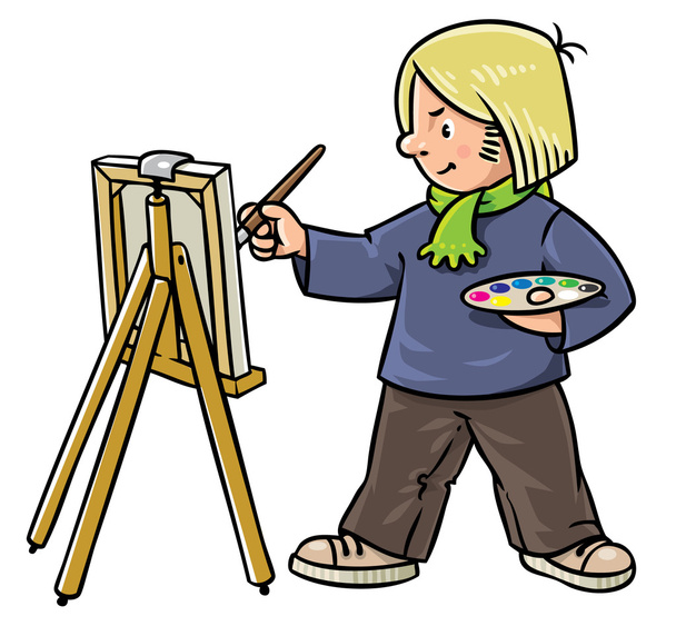Funny artist or painter.  - Vector, Image