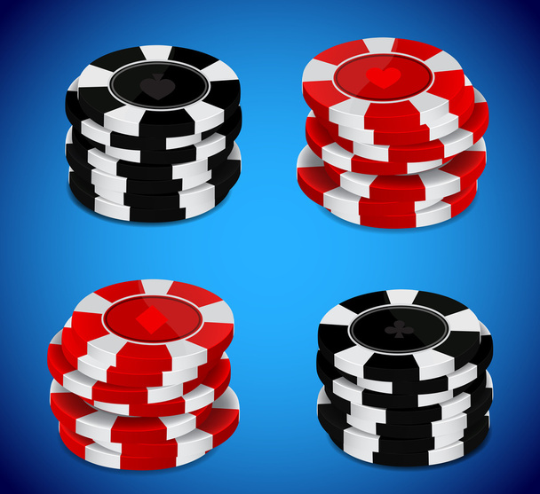Pila de fichas de Casino
 - Vector, Imagen
