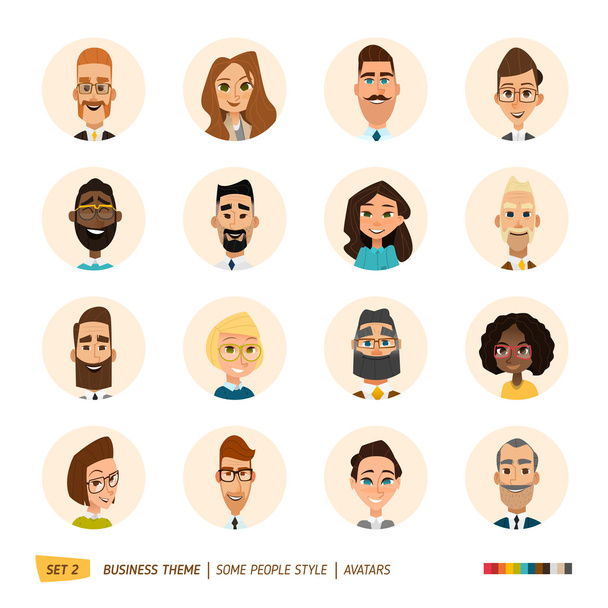 Business avatars set - Vector, Image