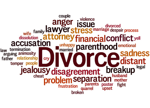 離婚の単語の雲の概念 3 - 写真・画像
