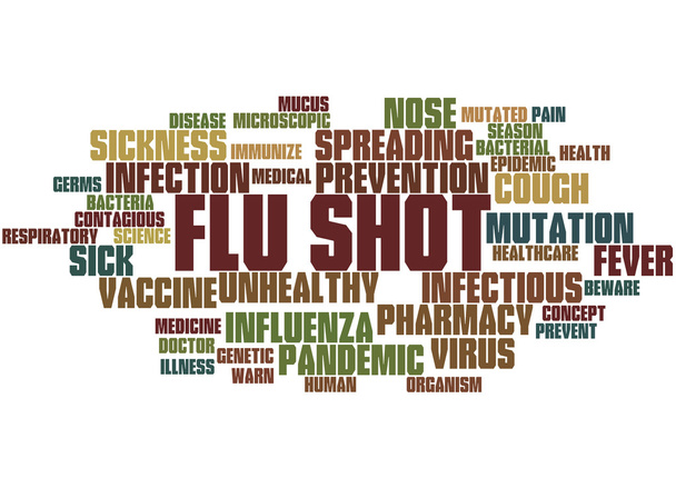 Grippeimpfung, Wort Wolke Konzept 2 - Foto, Bild