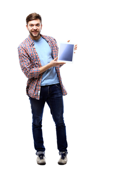 Man holding tablet computer - Fotó, kép