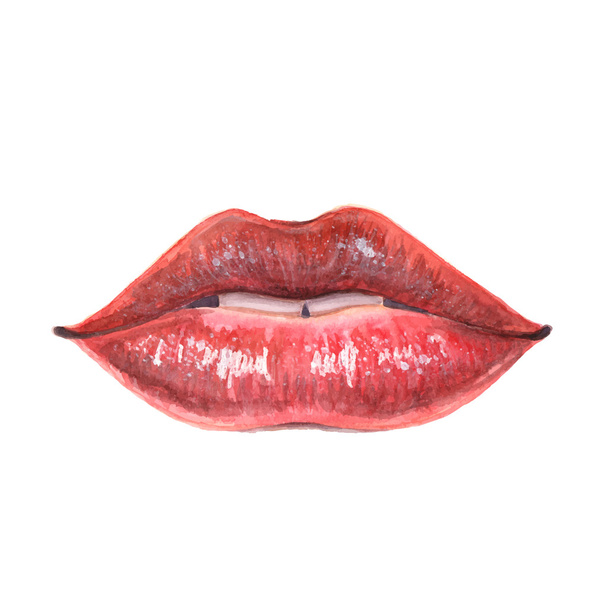 Lábios de mulher vermelha
  - Vetor, Imagem