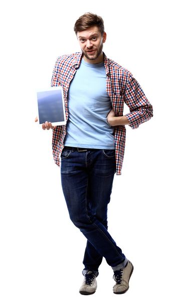 Man holding tablet computer - Zdjęcie, obraz