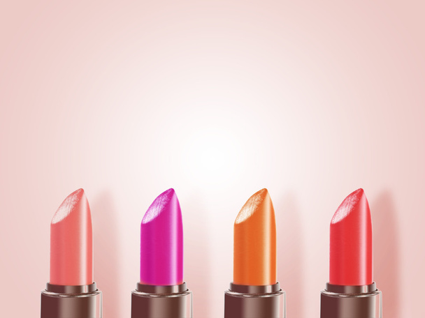 Lippenstifte auf dem rosa Hintergrund - Foto, Bild