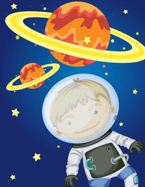 Astronauta en el espacio - Vector, imagen