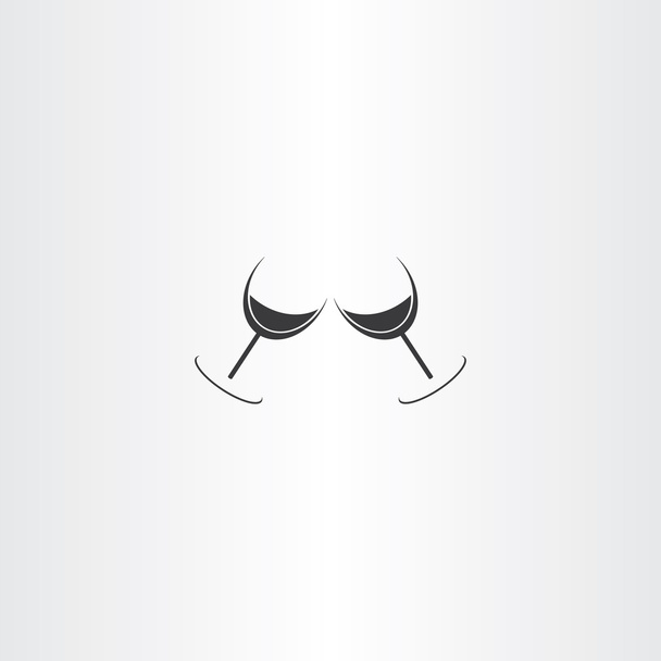 wine glasses cheers vector logo icon - Vector, Image
