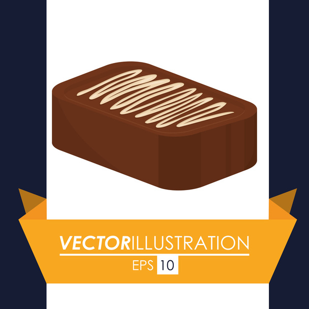Design der Schokoladen-Ikone - Vektor, Bild